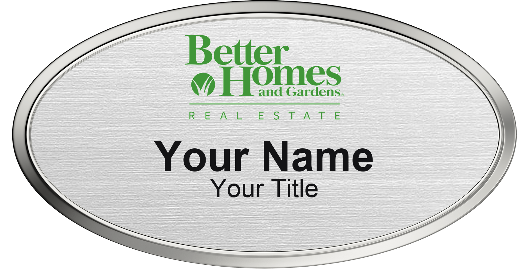 Better Homes and Gardens Real Estate Badge, Silver Metallic, Silver Border