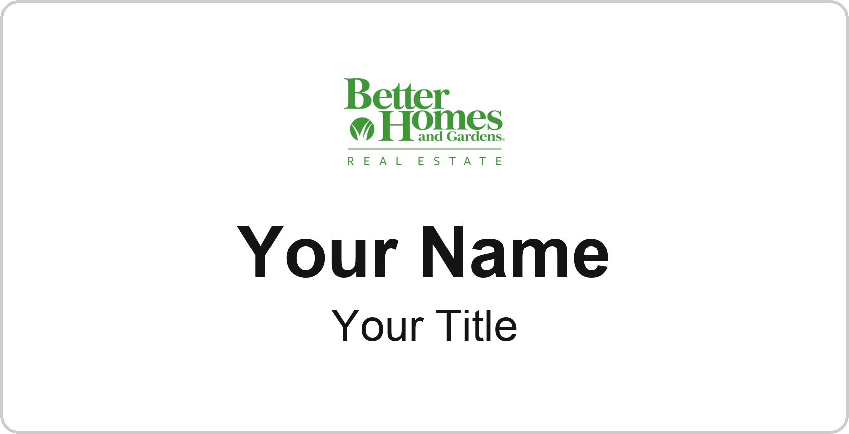 Better Homes and Gardens Real Estate Badge, White, No Border
