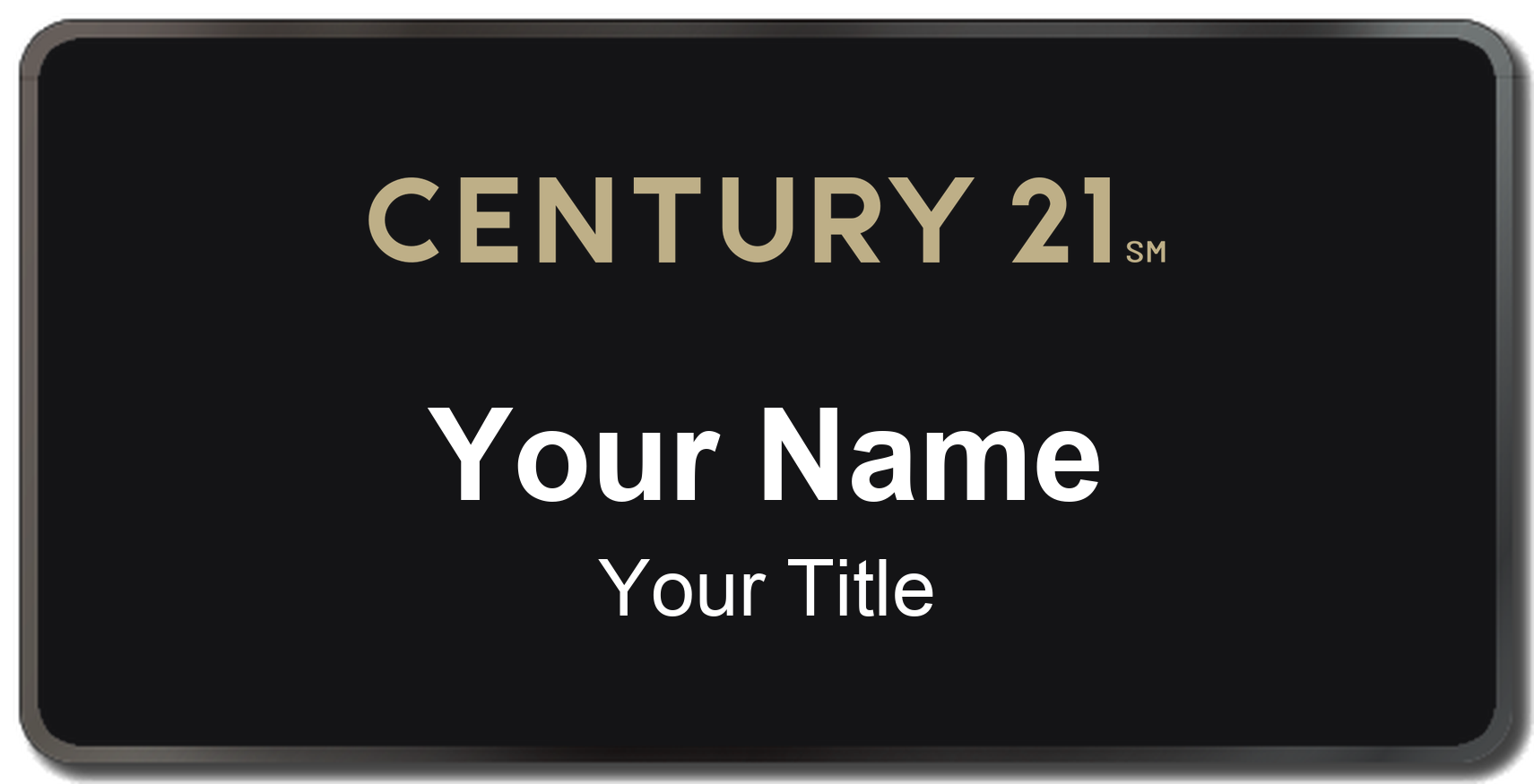 Century 21 Badge, Black, Black Border