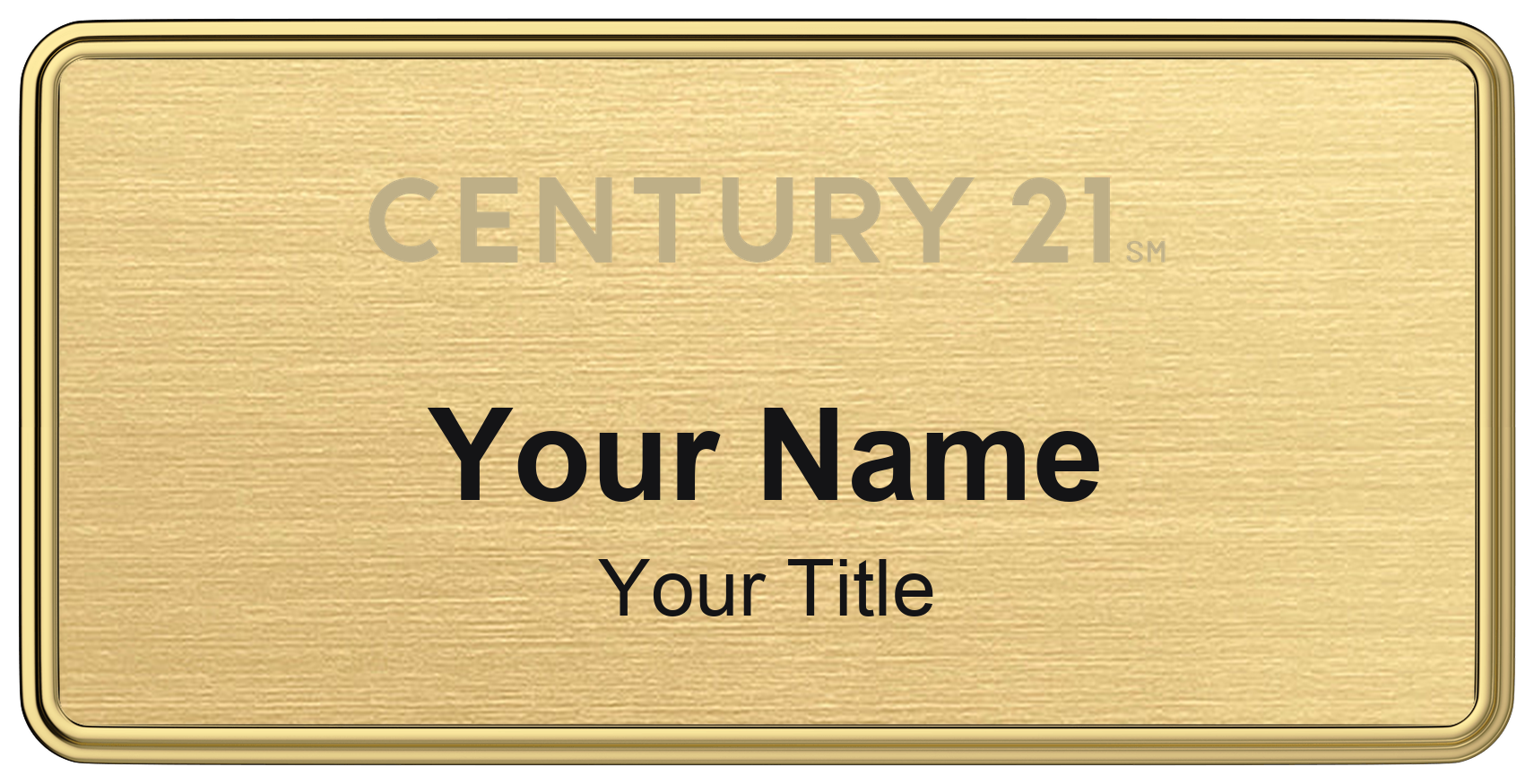 Century 21 Badge, Gold Metallic, Gold Border