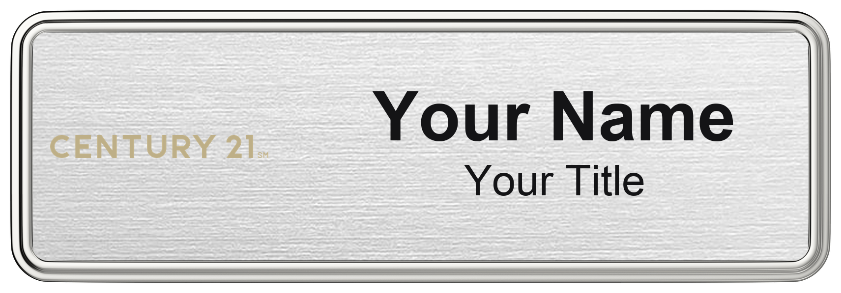 Century 21 real estate name badge, magnetic, with logo