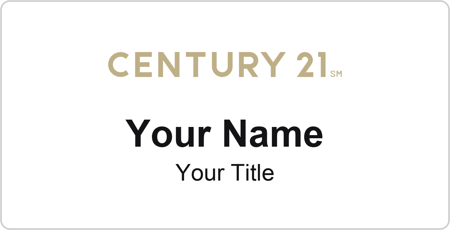 Century 21 Badge, White, No Border