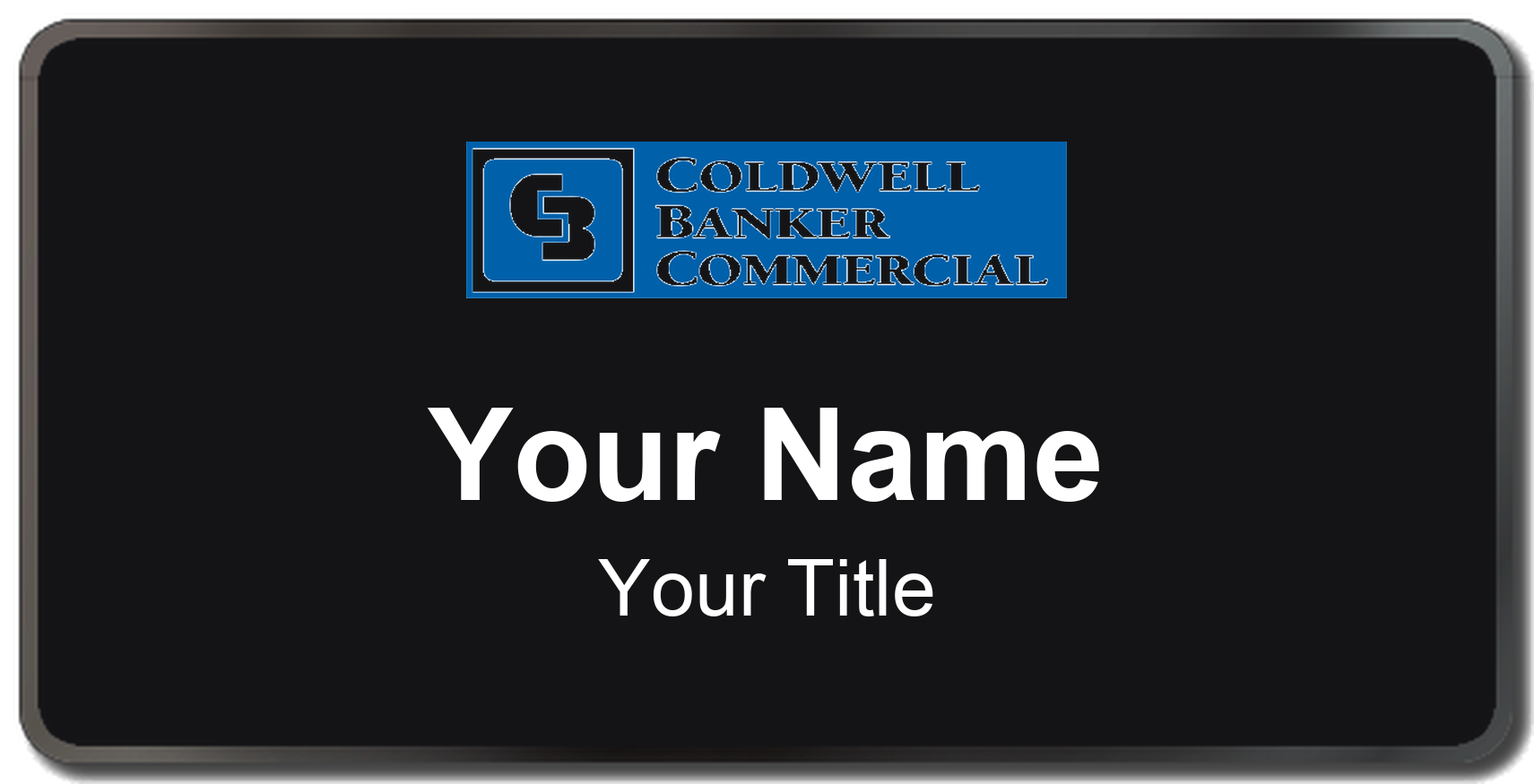 Coldwell Banker Commercial Badge, Black, Black Border
