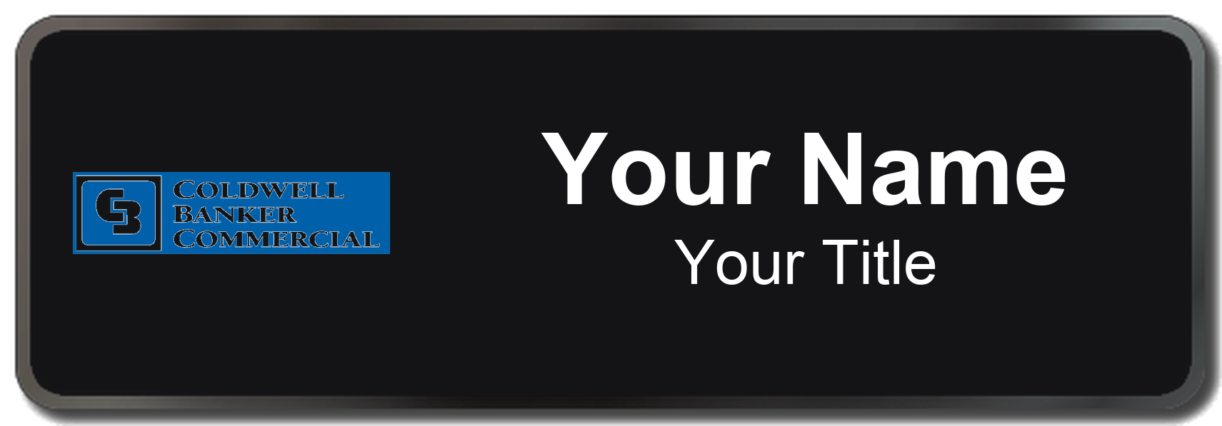 Coldwell Banker Commercial Badge, Black, Black Border