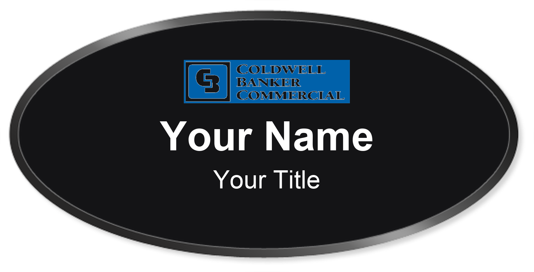 Coldwell Banker Commercial Badge, Black, Black Border