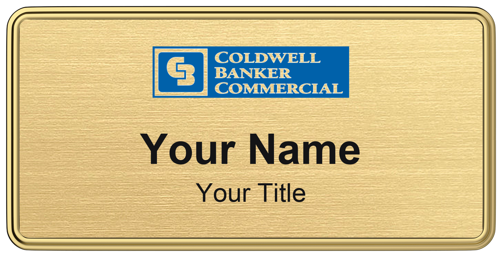 Coldwell Banker Commercial Badge, Gold Metallic, Gold Border