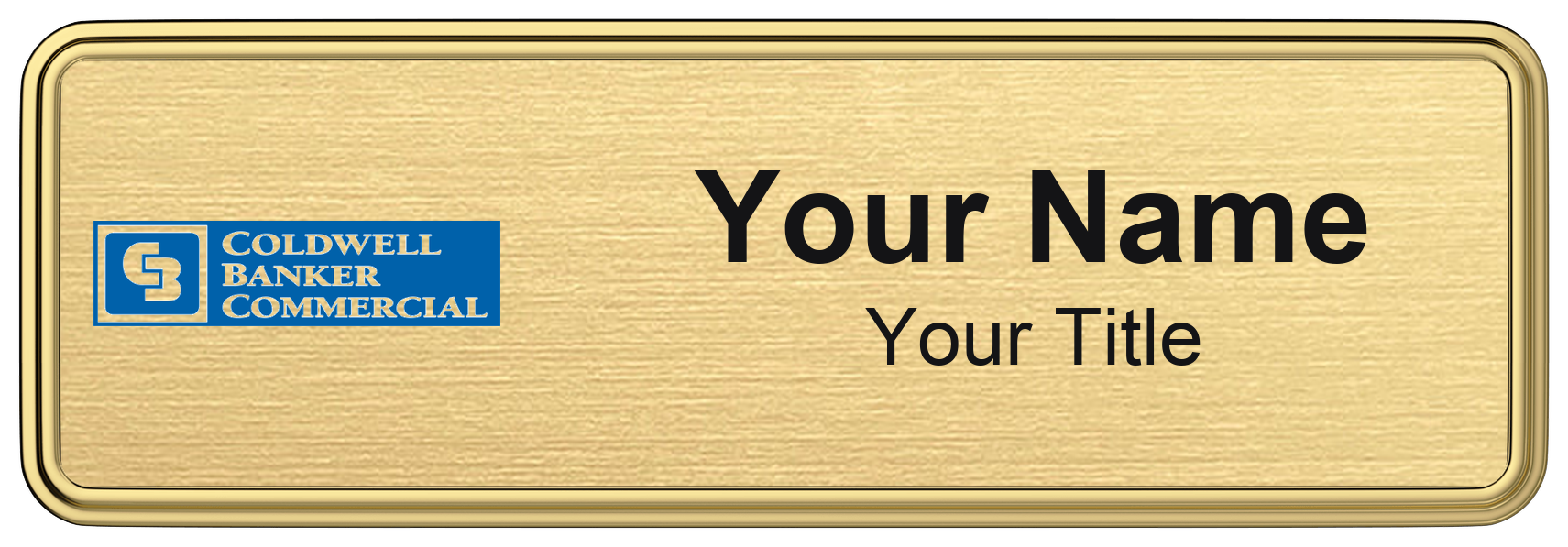 Coldwell Banker Commercial Badge, Gold Metallic, Gold Border