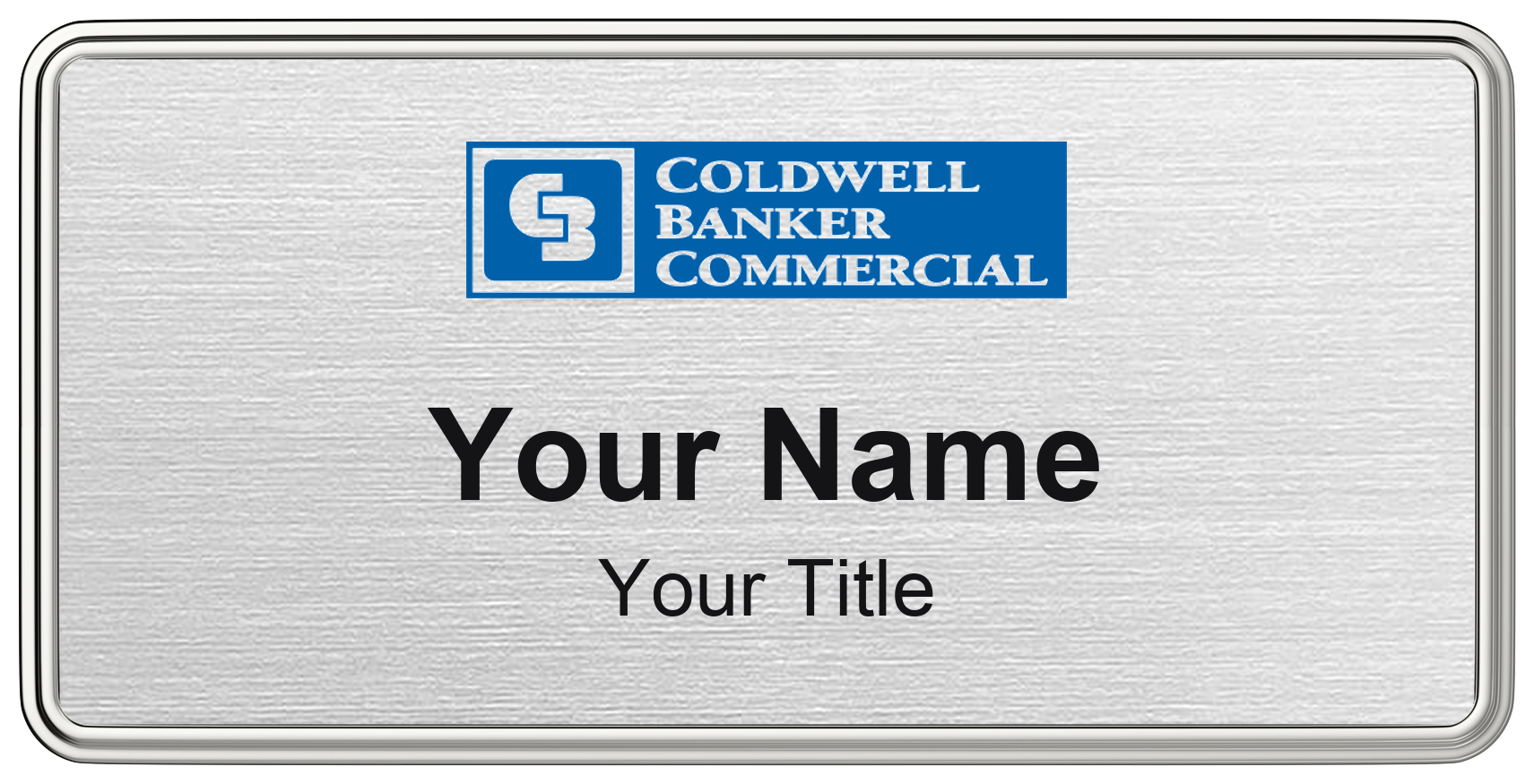 Coldwell Banker Commercial Badge, Silver Metallic, Silver Border