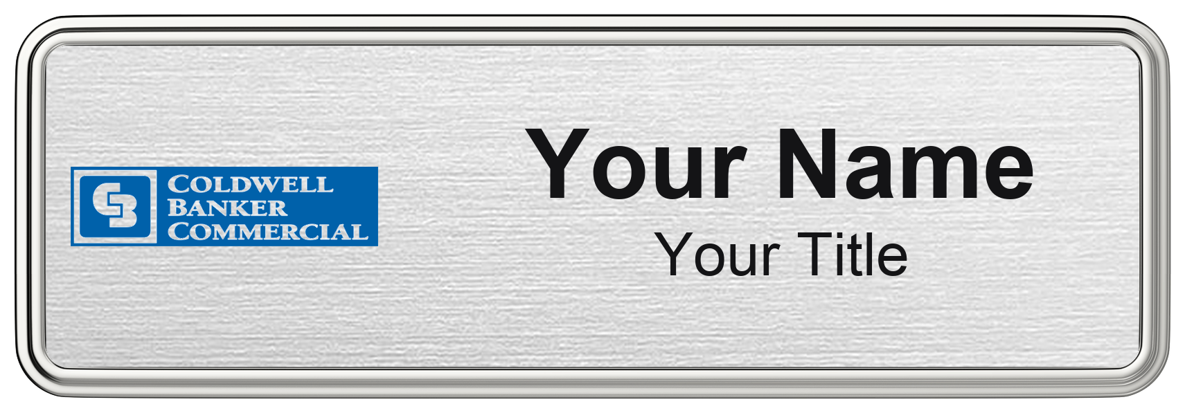 Coldwell Banker Commercial Badge, Silver Metallic, Silver Border