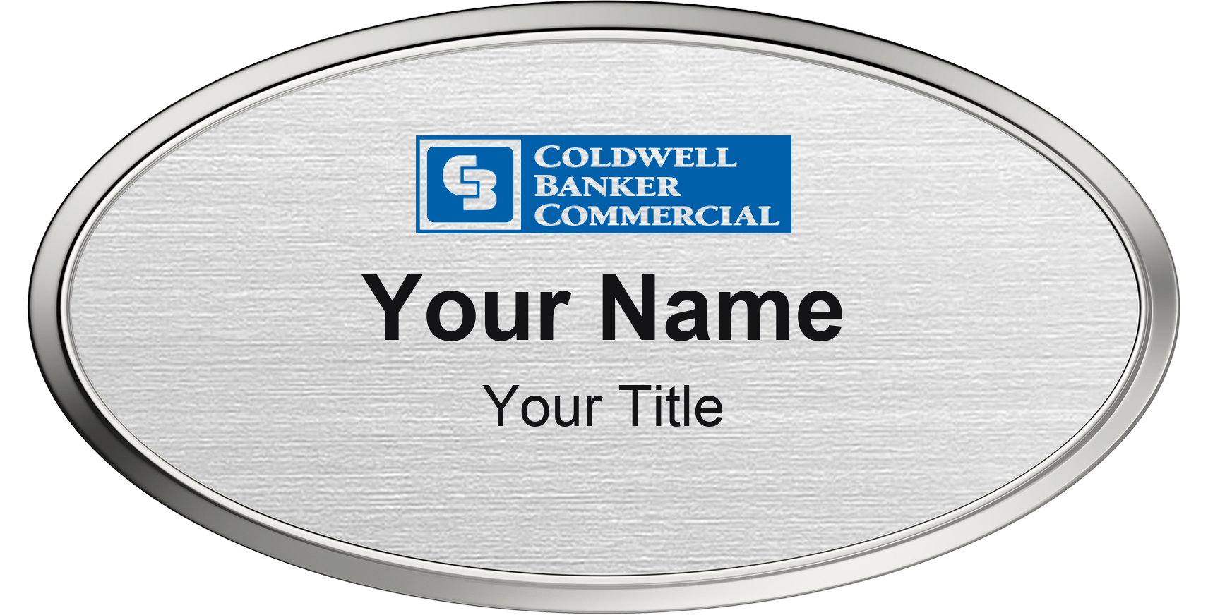 Coldwell Banker Commercial Badge, Silver Metallic, Silver Border