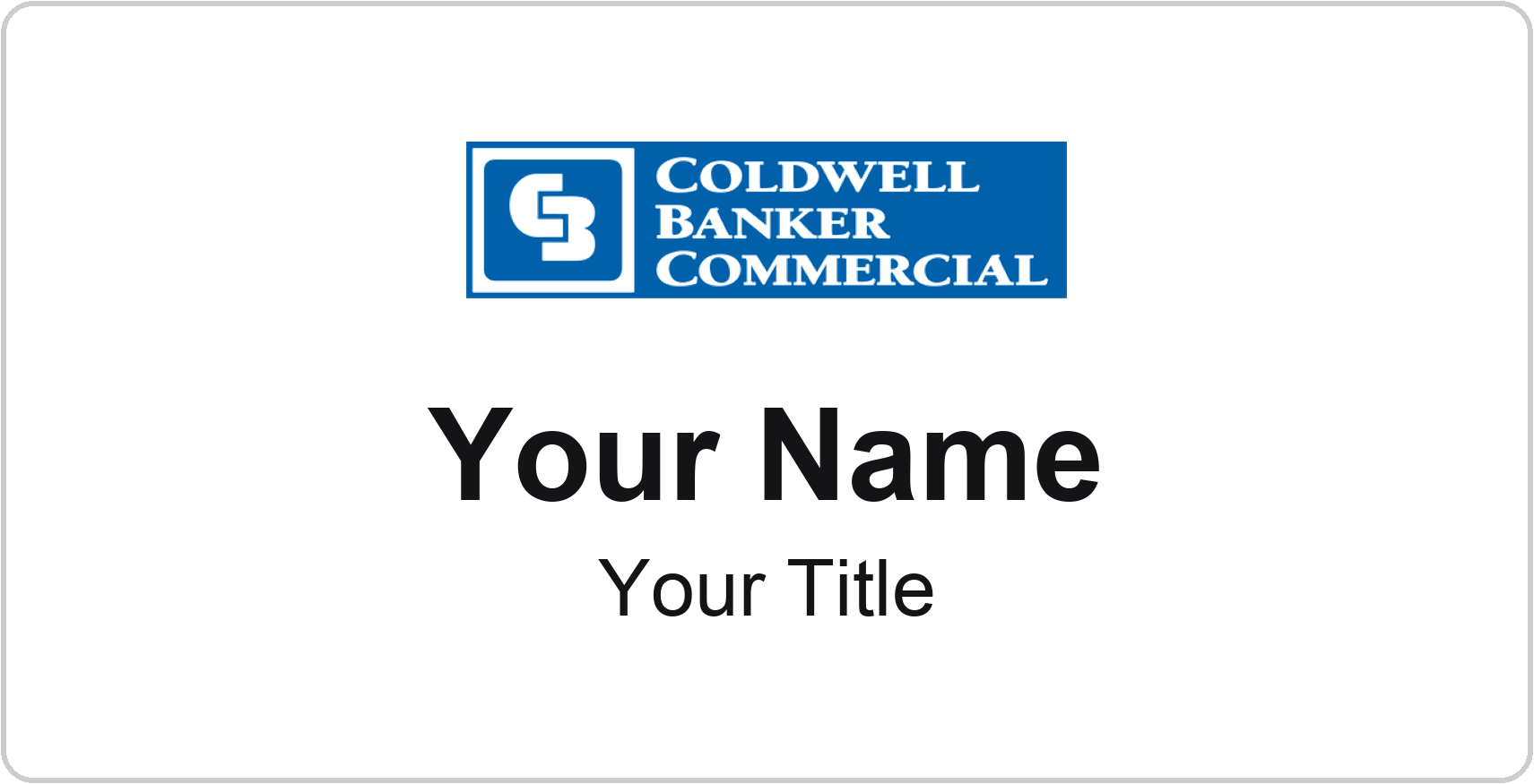 Coldwell Banker Commercial Badge, White, No Border