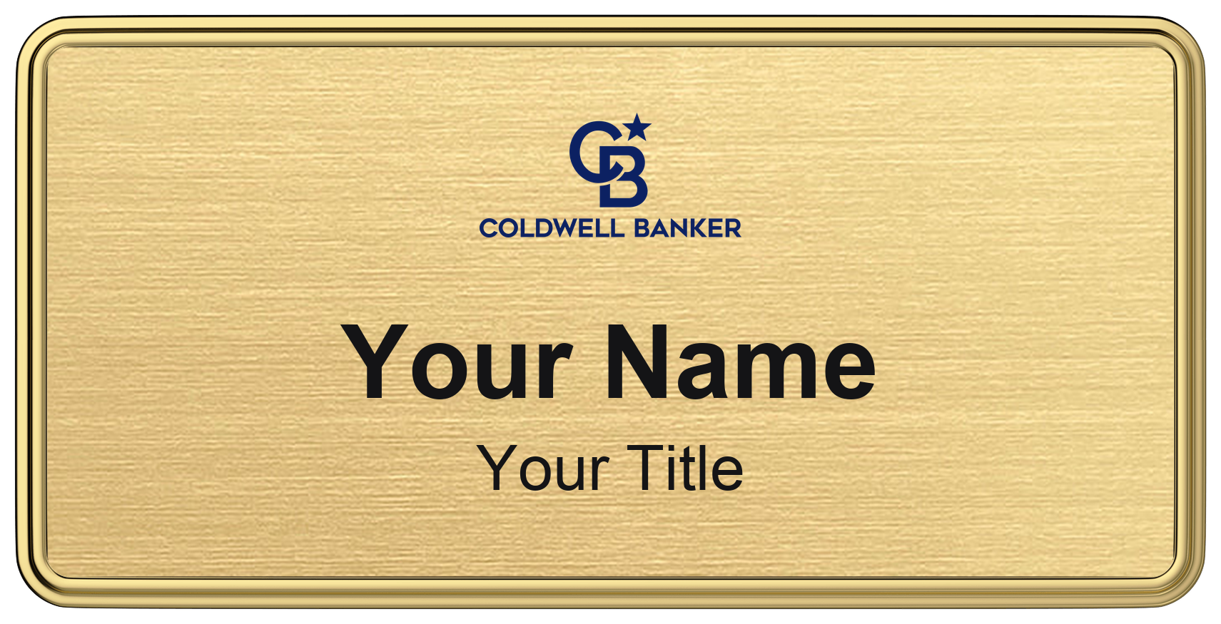 Coldwell Banker Badge, Gold Metallic, Gold Border