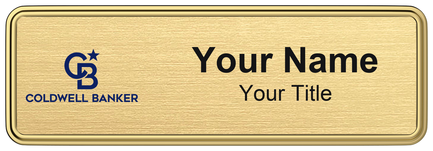 Coldwell Banker Badge, Gold Metallic, Gold Border