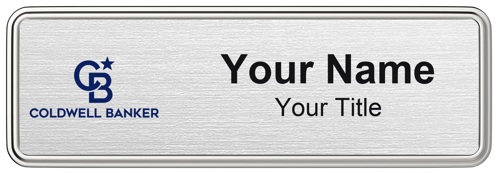 Coldwell Banker Badge, Silver Metallic, Silver Border