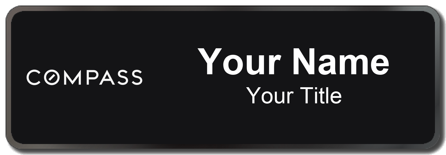 Compass Badge, Black, Black Border