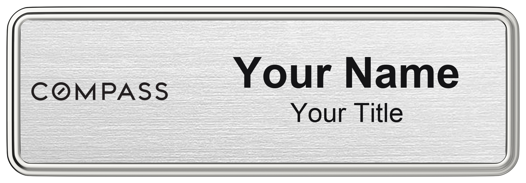 Compass real estate name badge, magnetic, with logo
