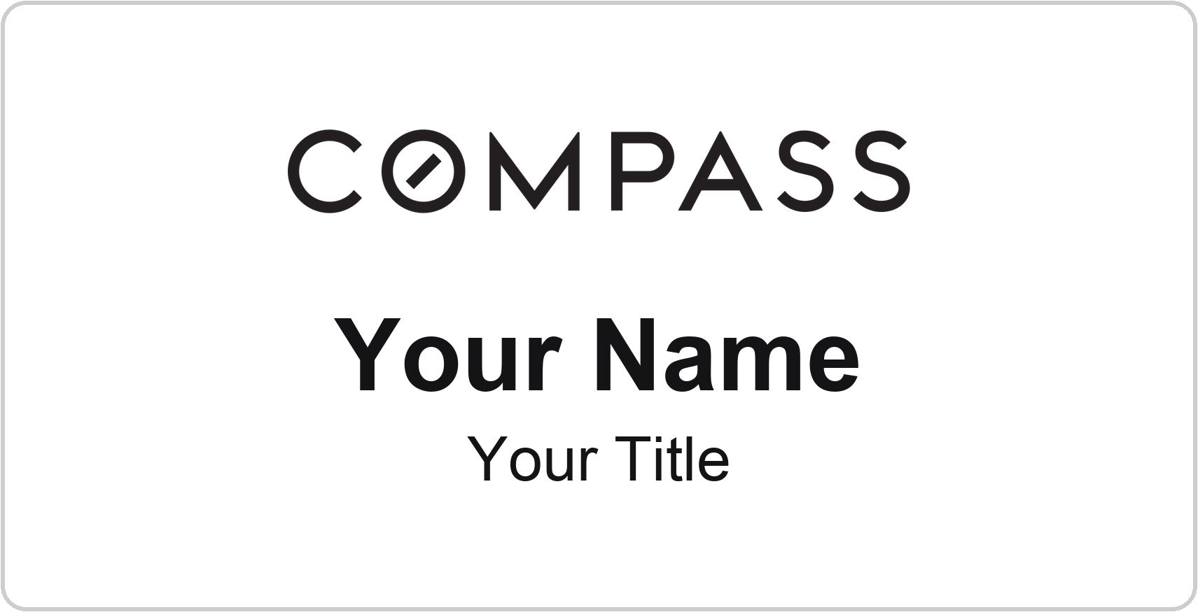 Compass Badge, White, No Border
