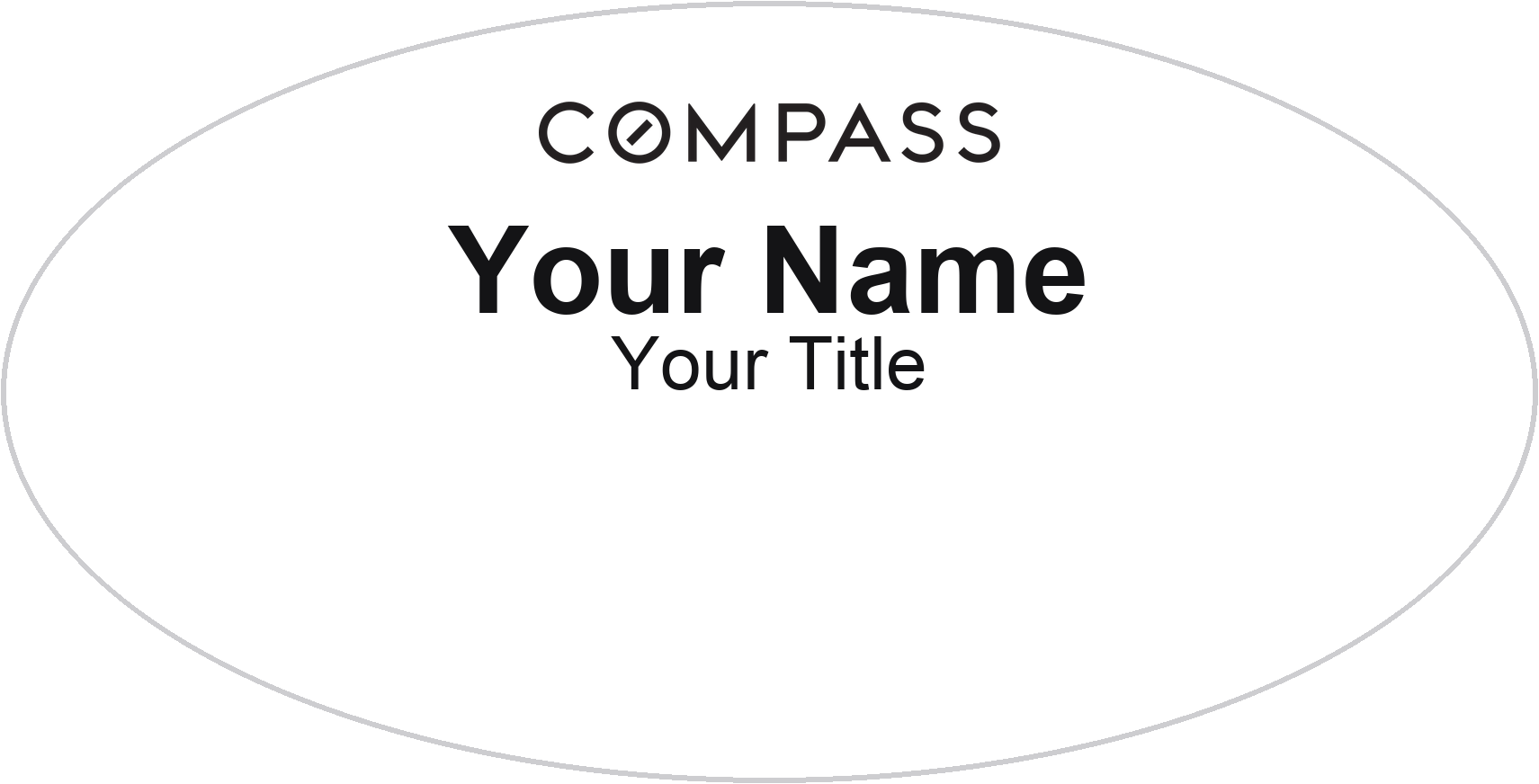 Compass Badge, White, No Border