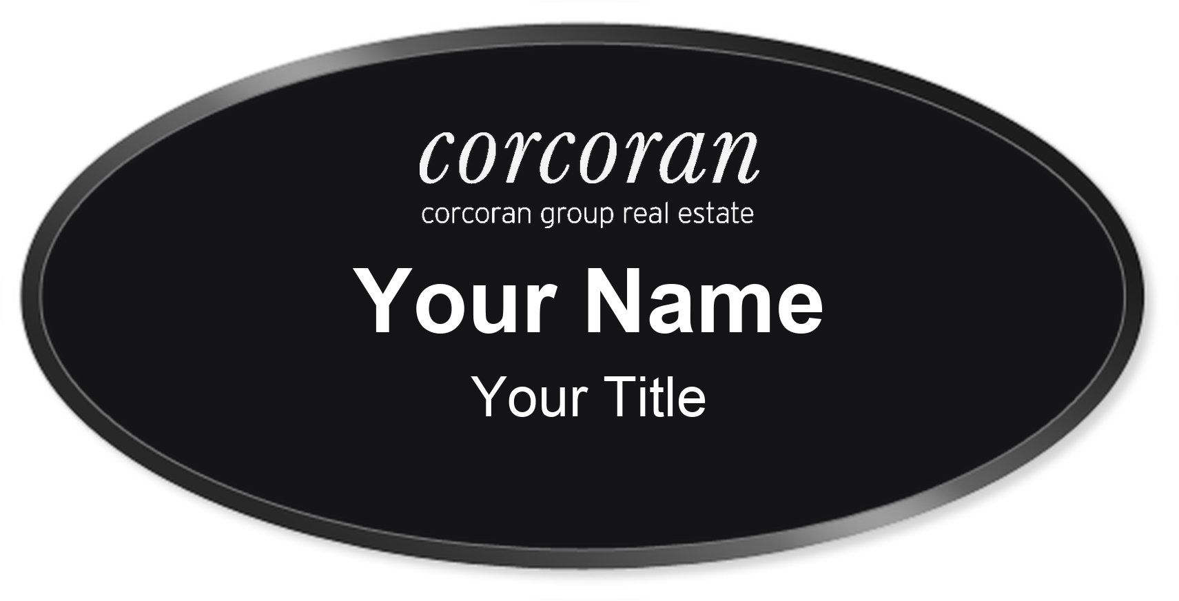 Corcoran Badge, Black, Black Border