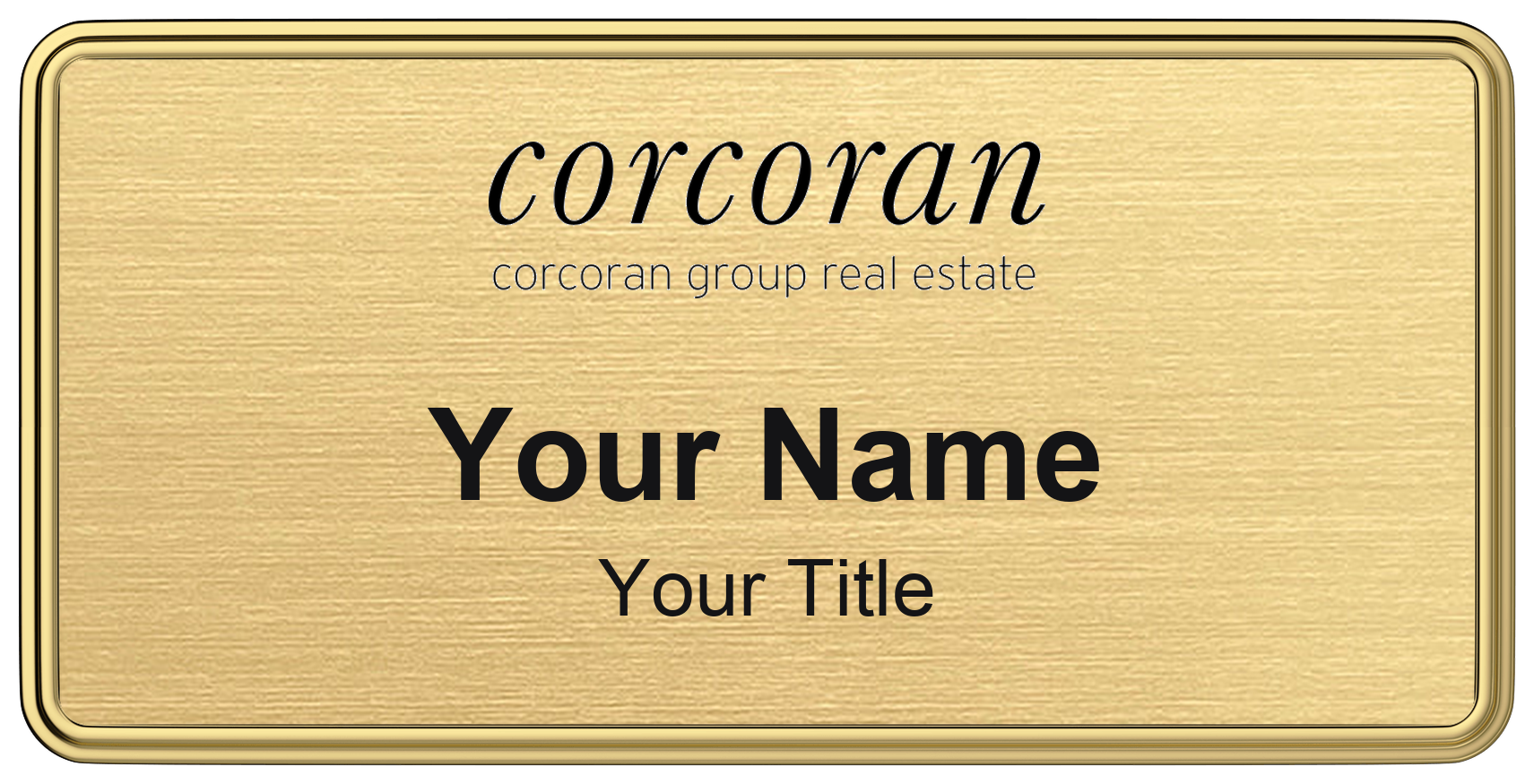 Corcoran Badge, Gold Metallic, Gold Border