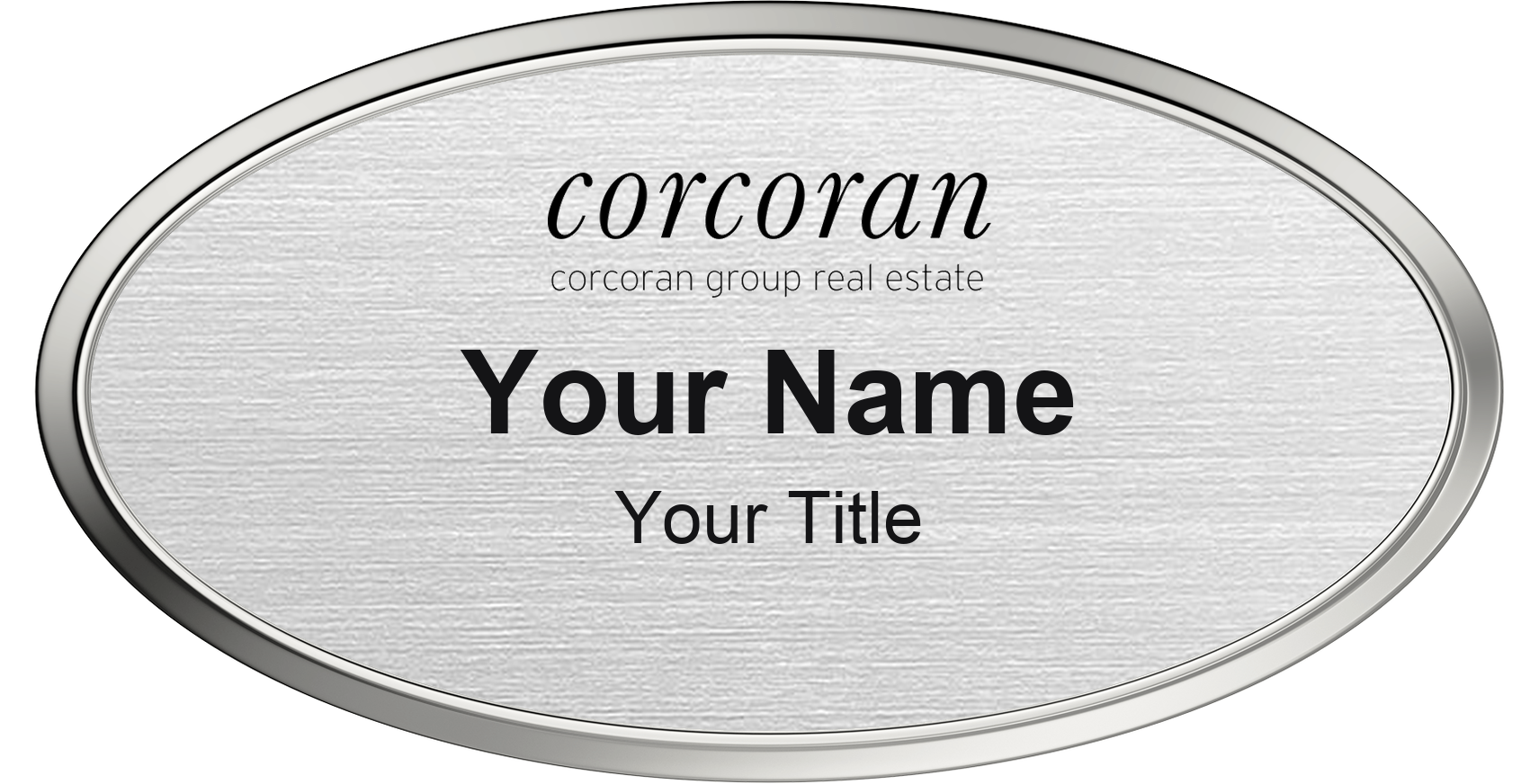 Corcoran Badge, Silver Metallic, Silver Border