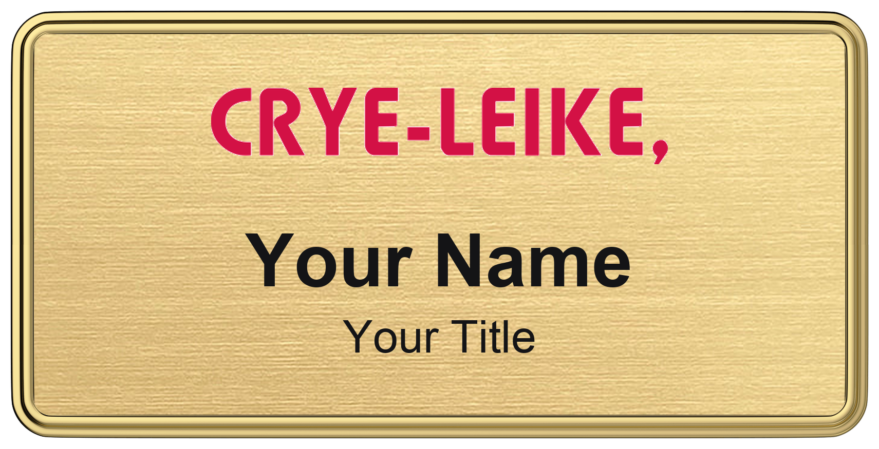 Crye-Leike Badge, Gold Metallic, Gold Border