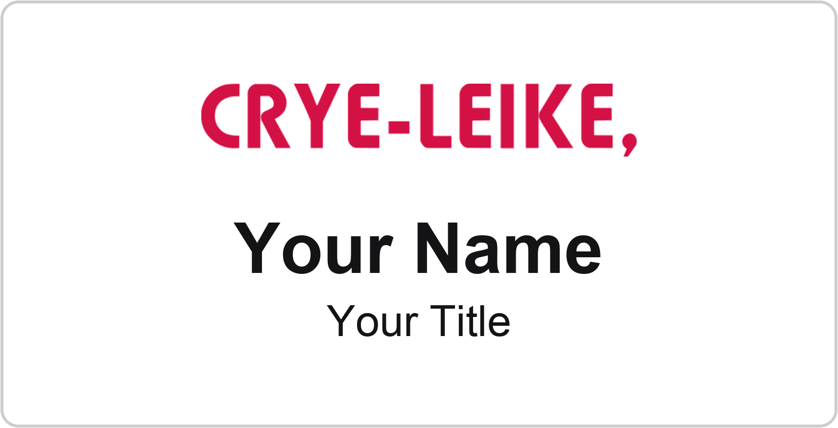 Crye-Leike Badge, White, No Border