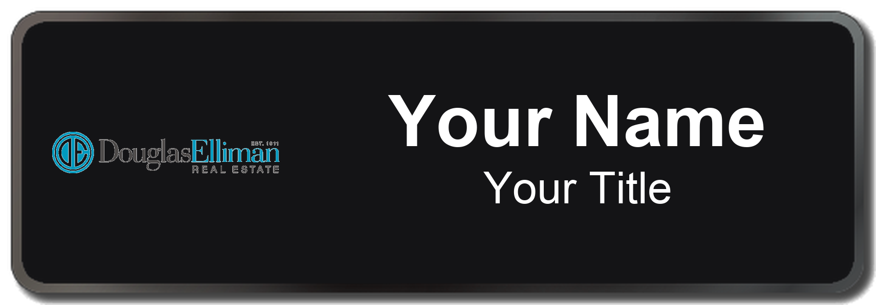 Douglas Elliman Badge, Black, Black Border