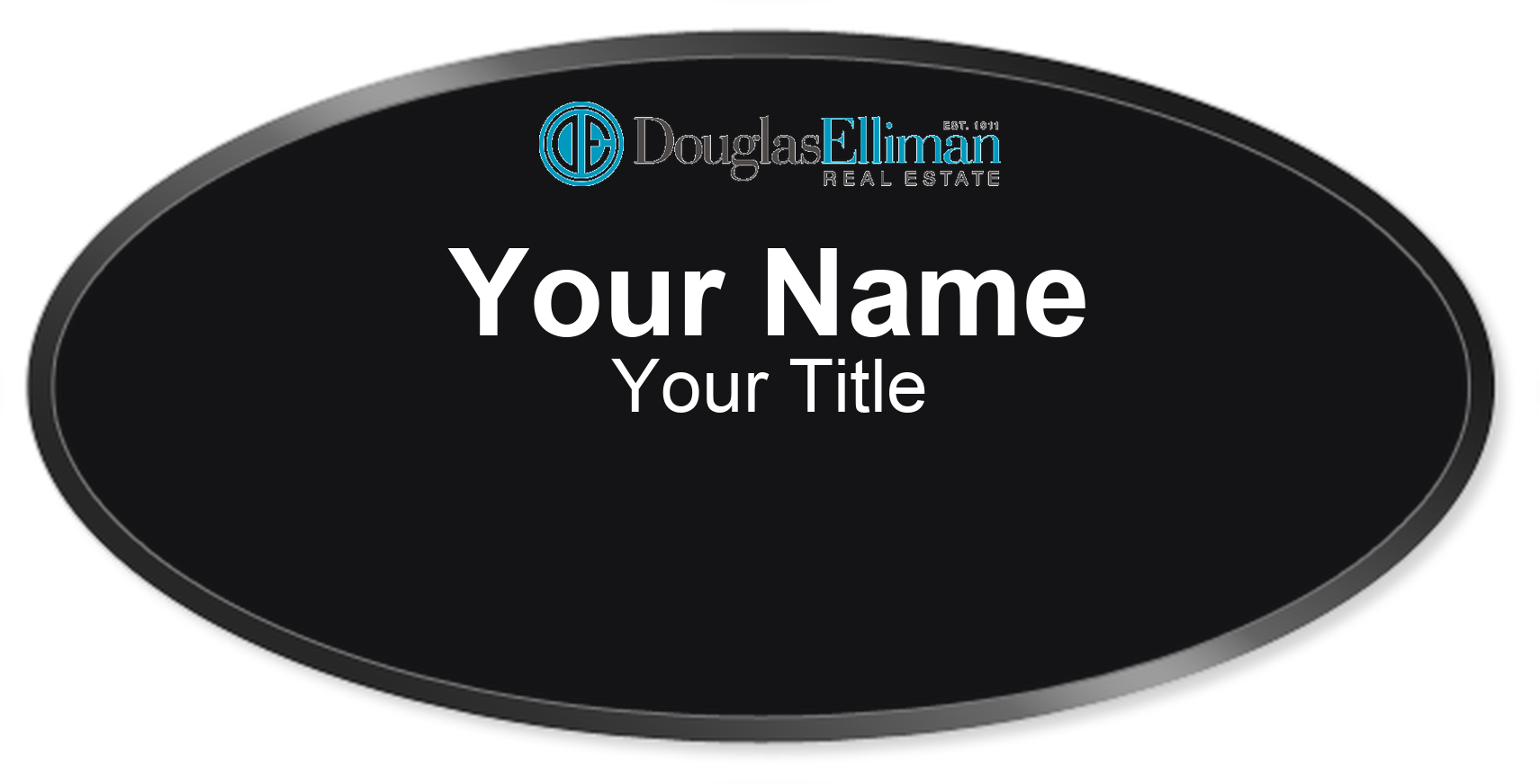 Douglas Elliman Badge, Black, Black Border