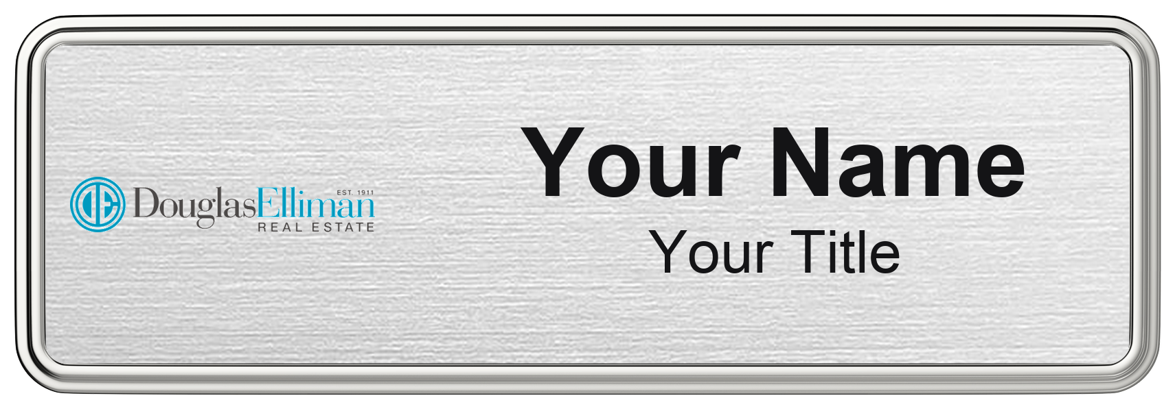 Douglas Elliman real estate name badge, magnetic, with logo