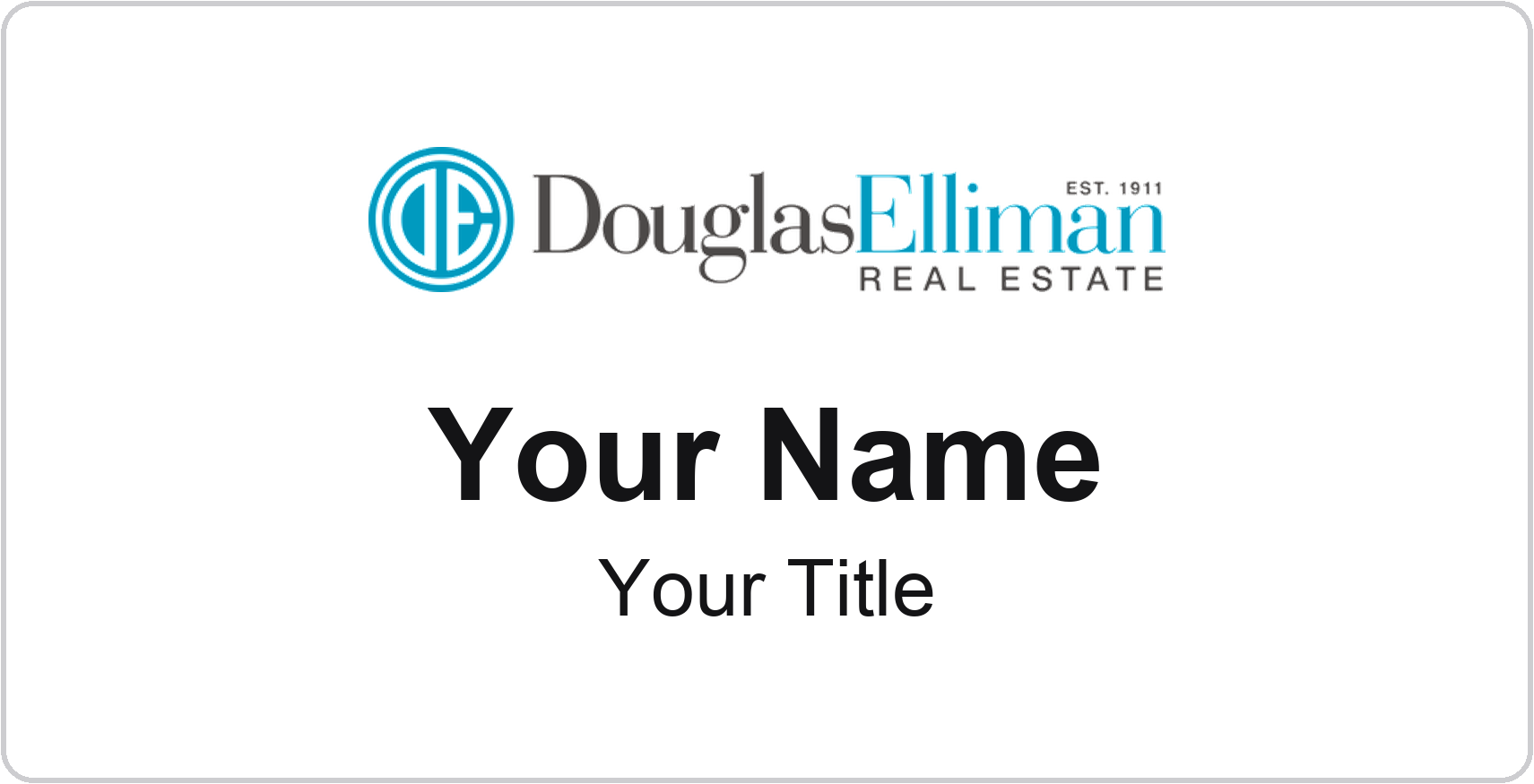 Douglas Elliman Badge, White, No Border