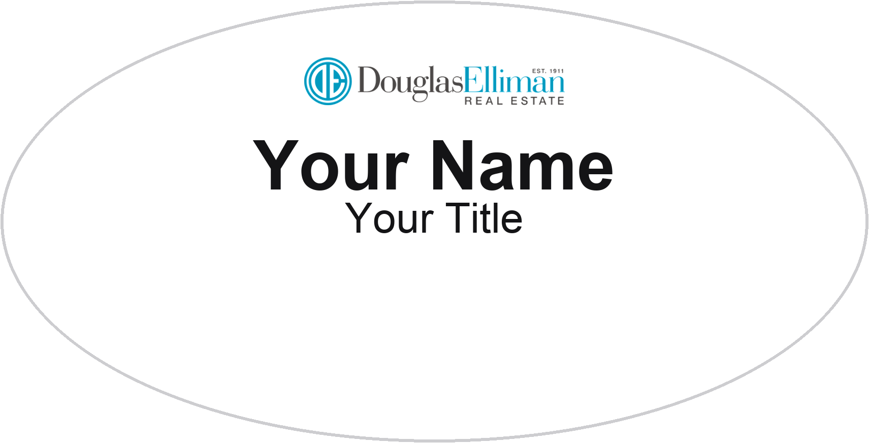 Douglas Elliman Badge, White, No Border