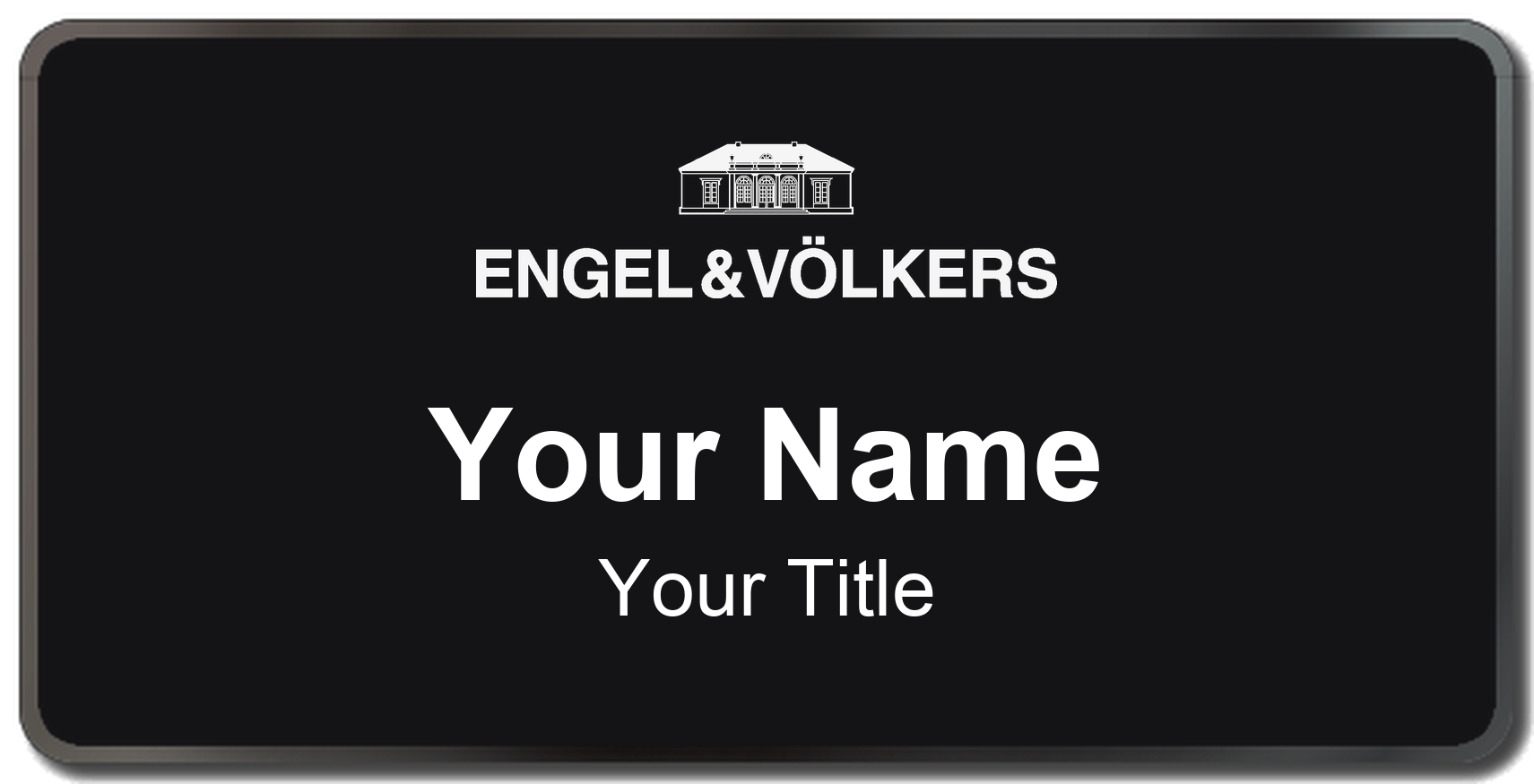 Engel & Völkers Badge, Black, Black Border