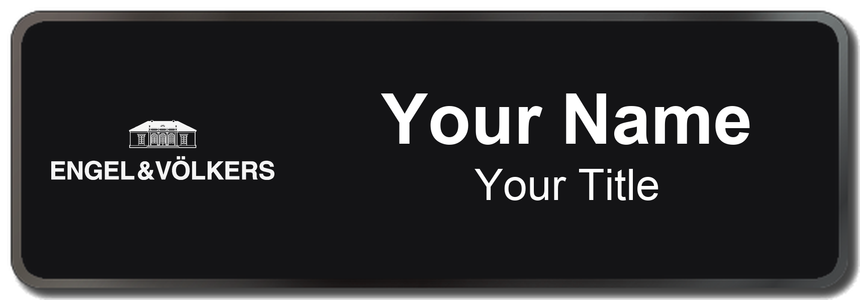 Engel & Völkers Badge, Black, Black Border