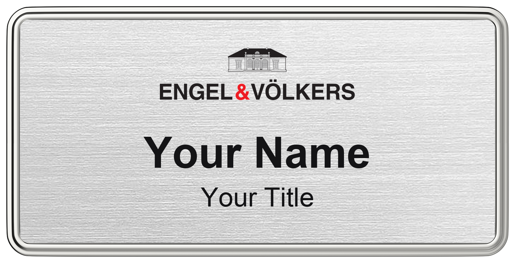 Engel & Völkers Badge, Silver Metallic, Silver Border