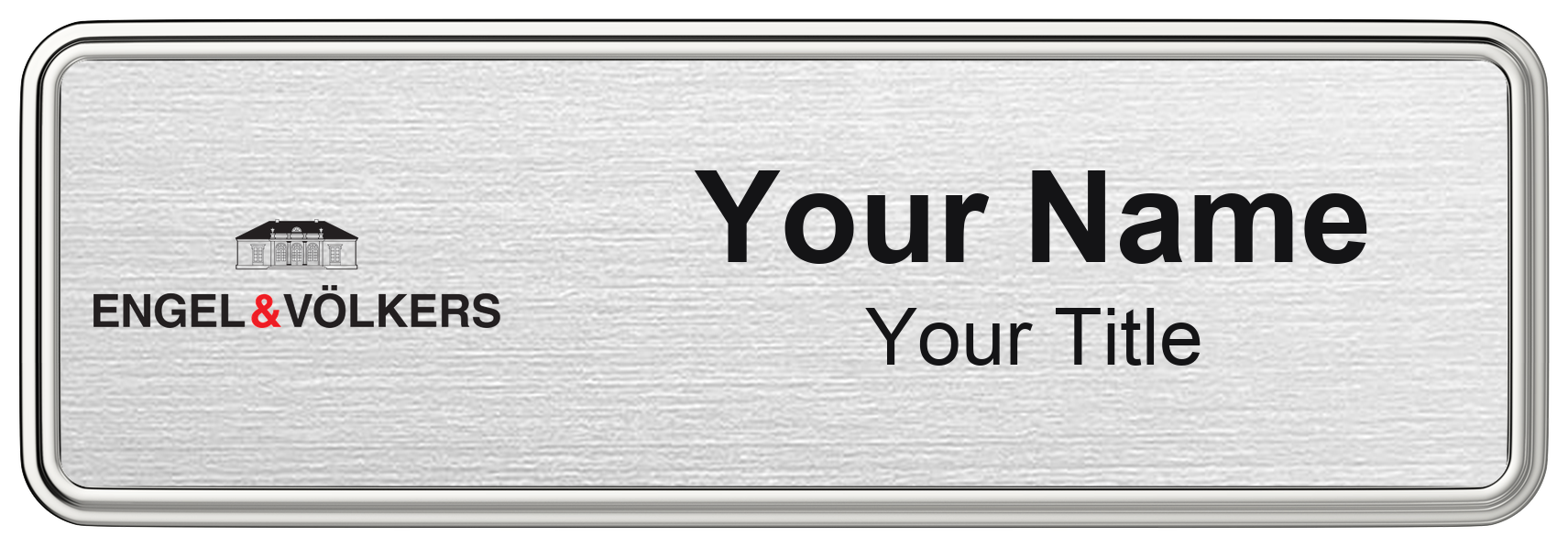Engel & Völkers Badge, Silver Metallic, Silver Border