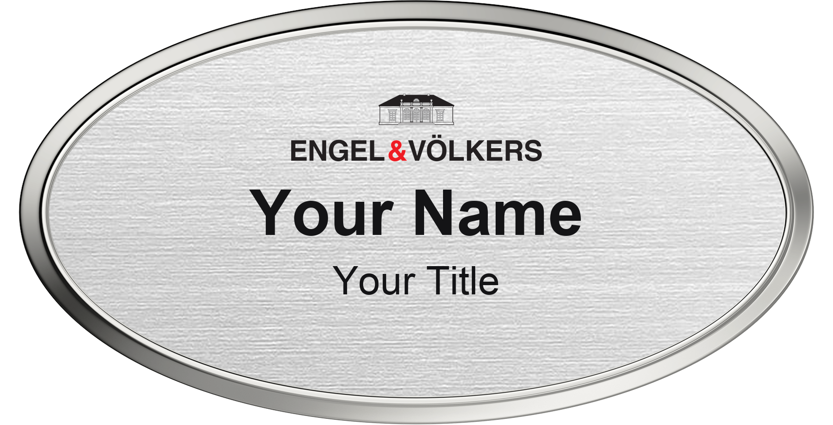 Engel & Völkers Badge, Silver Metallic, Silver Border