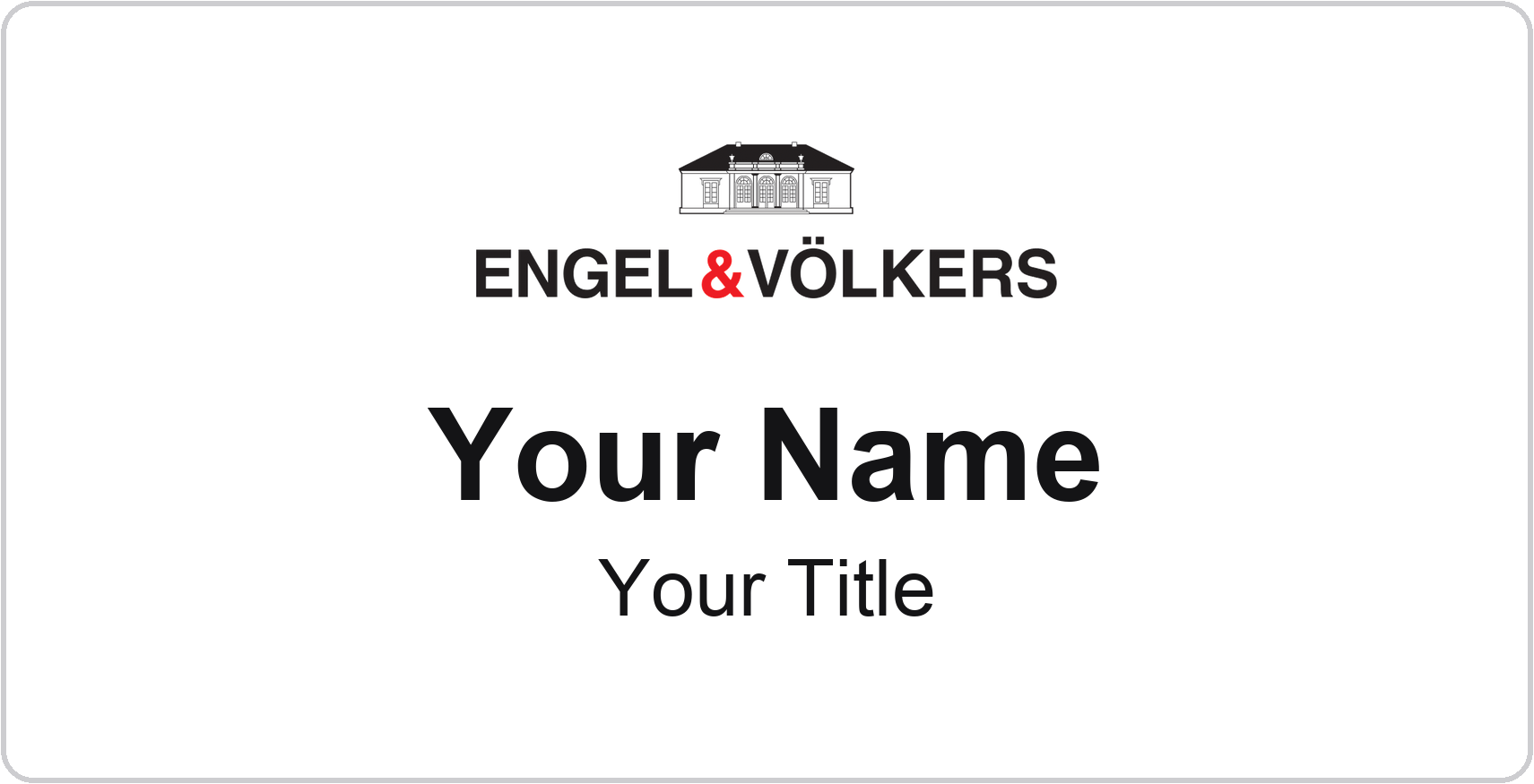 Engel & Völkers Badge, White, No Border