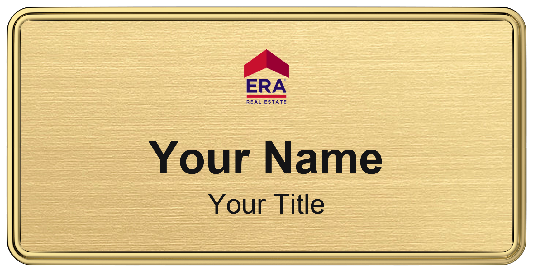 ERA Real Estate Badge, Gold Metallic, Gold Border