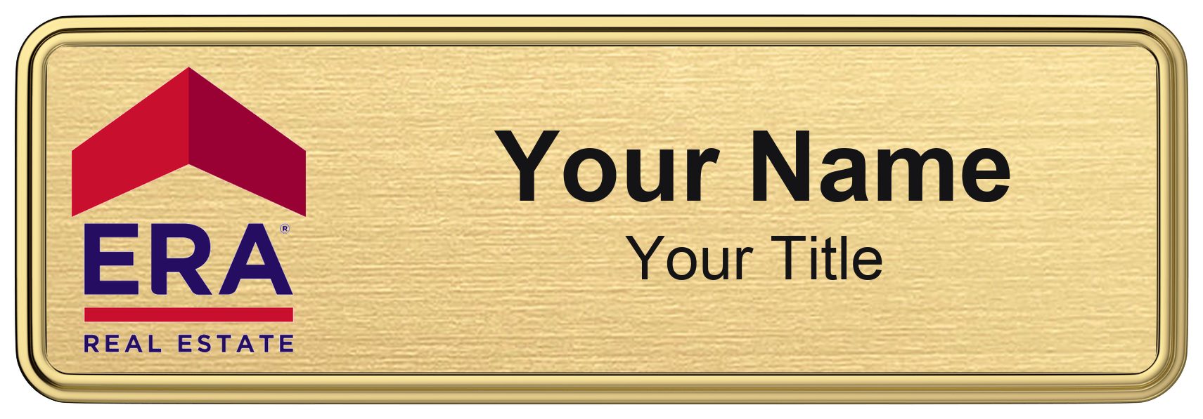 ERA Real Estate Badge, Gold Metallic, Gold Border