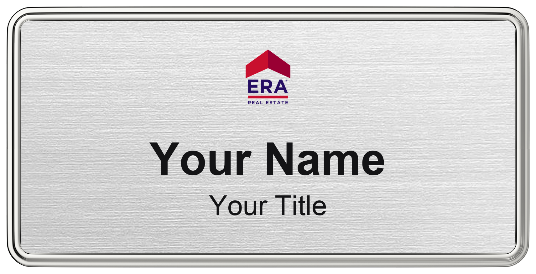 ERA Real Estate Badge, Silver Metallic, Silver Border