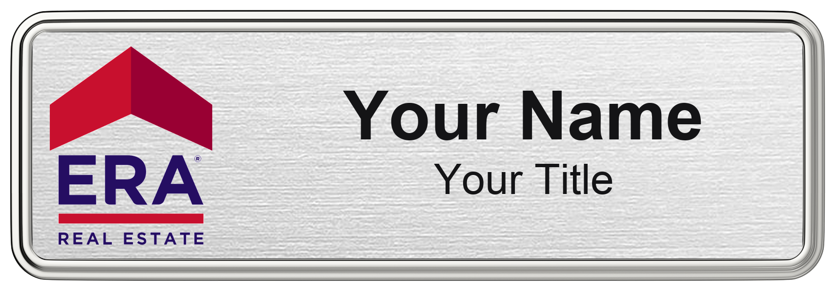 ERA Real Estate Badge, Silver Metallic, Silver Border
