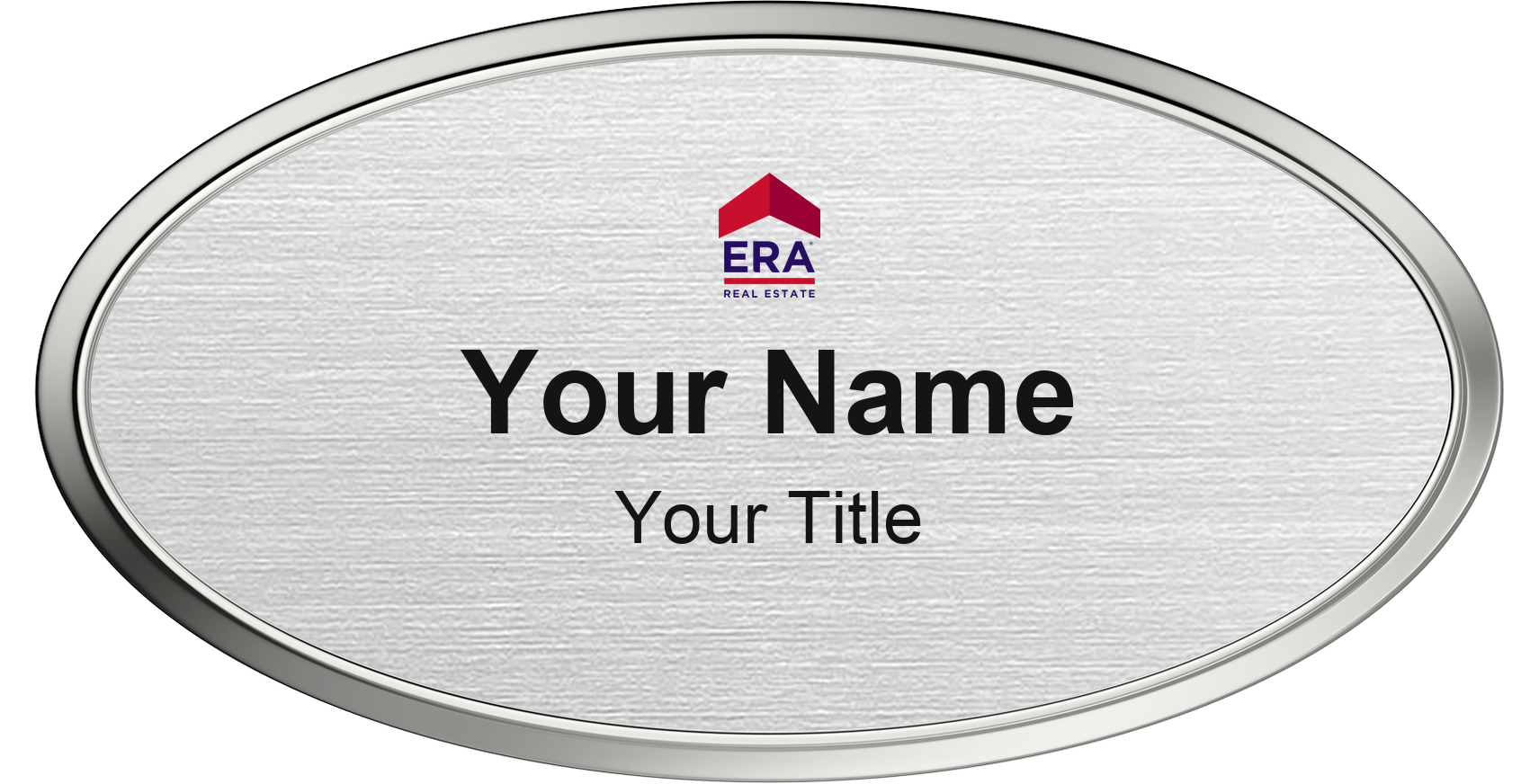 ERA Real Estate Badge, Silver Metallic, Silver Border