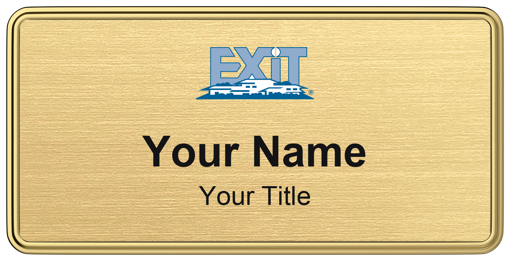 EXIT Realty Badge, Gold Metallic, Gold Border