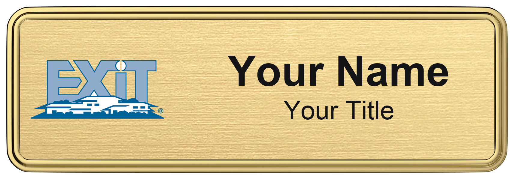EXIT Realty Badge, Gold Metallic, Gold Border