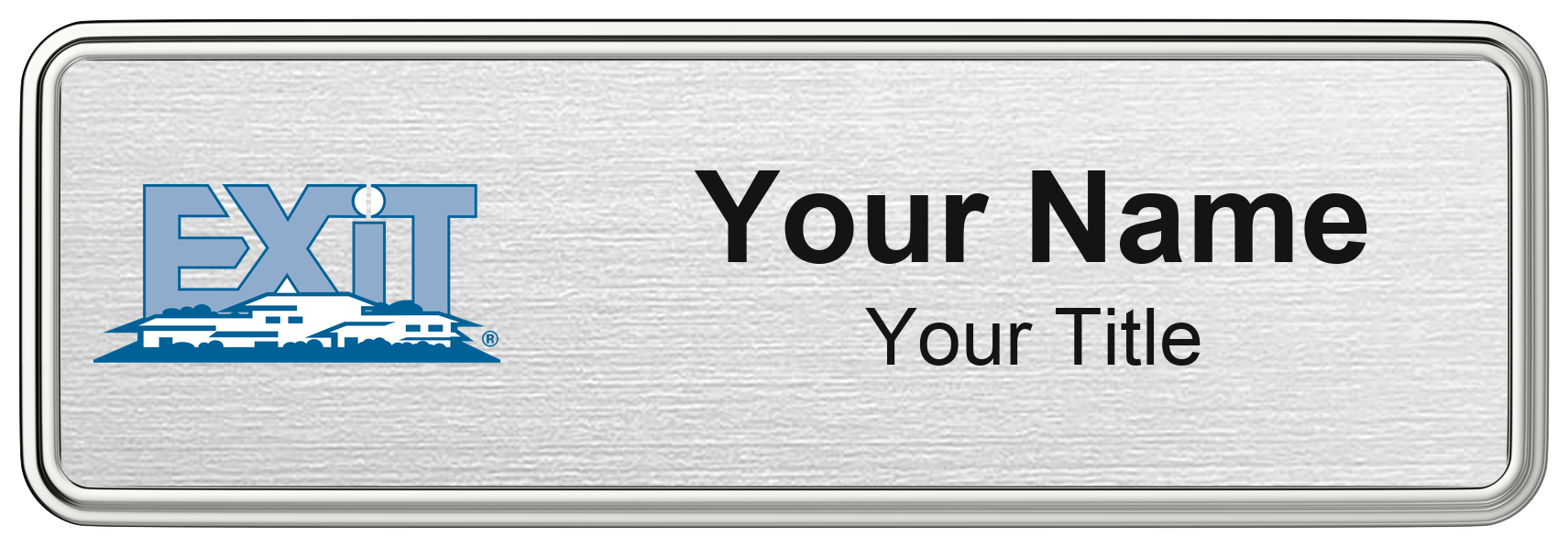 EXIT Realty real estate name badge, magnetic, with logo