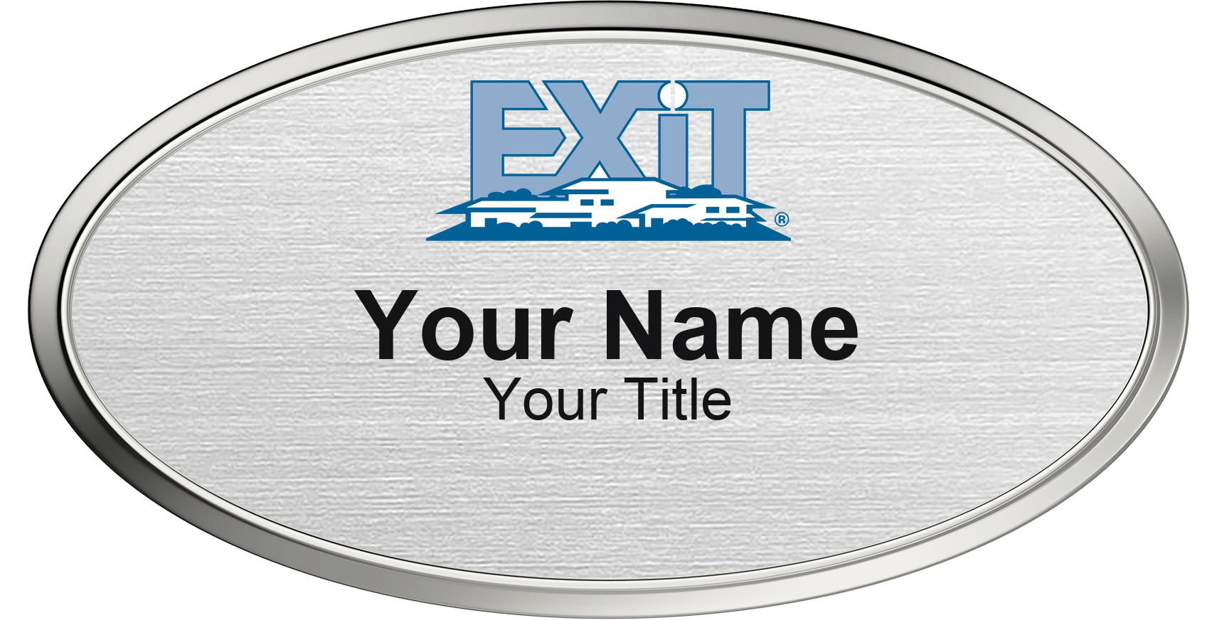 EXIT Realty Badge, Silver Metallic, Silver Border