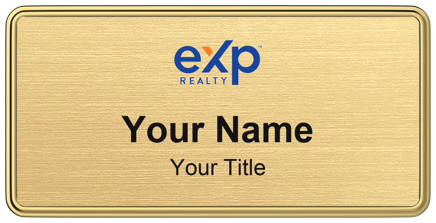 eXp Realty Badge, Gold Metallic, Gold Border
