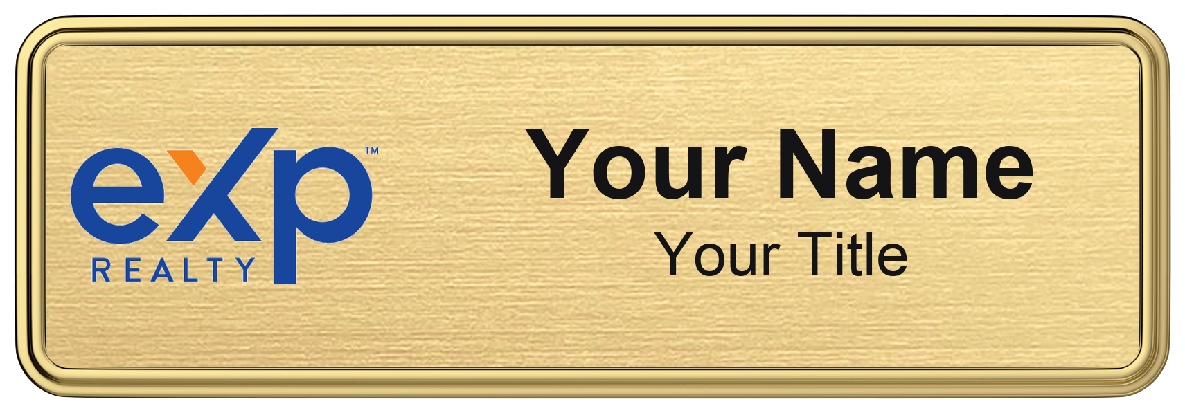 eXp Realty Badge, Gold Metallic, Gold Border