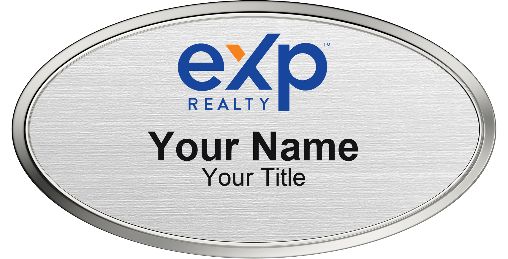 eXp Realty Badge, Silver Metallic, Silver Border